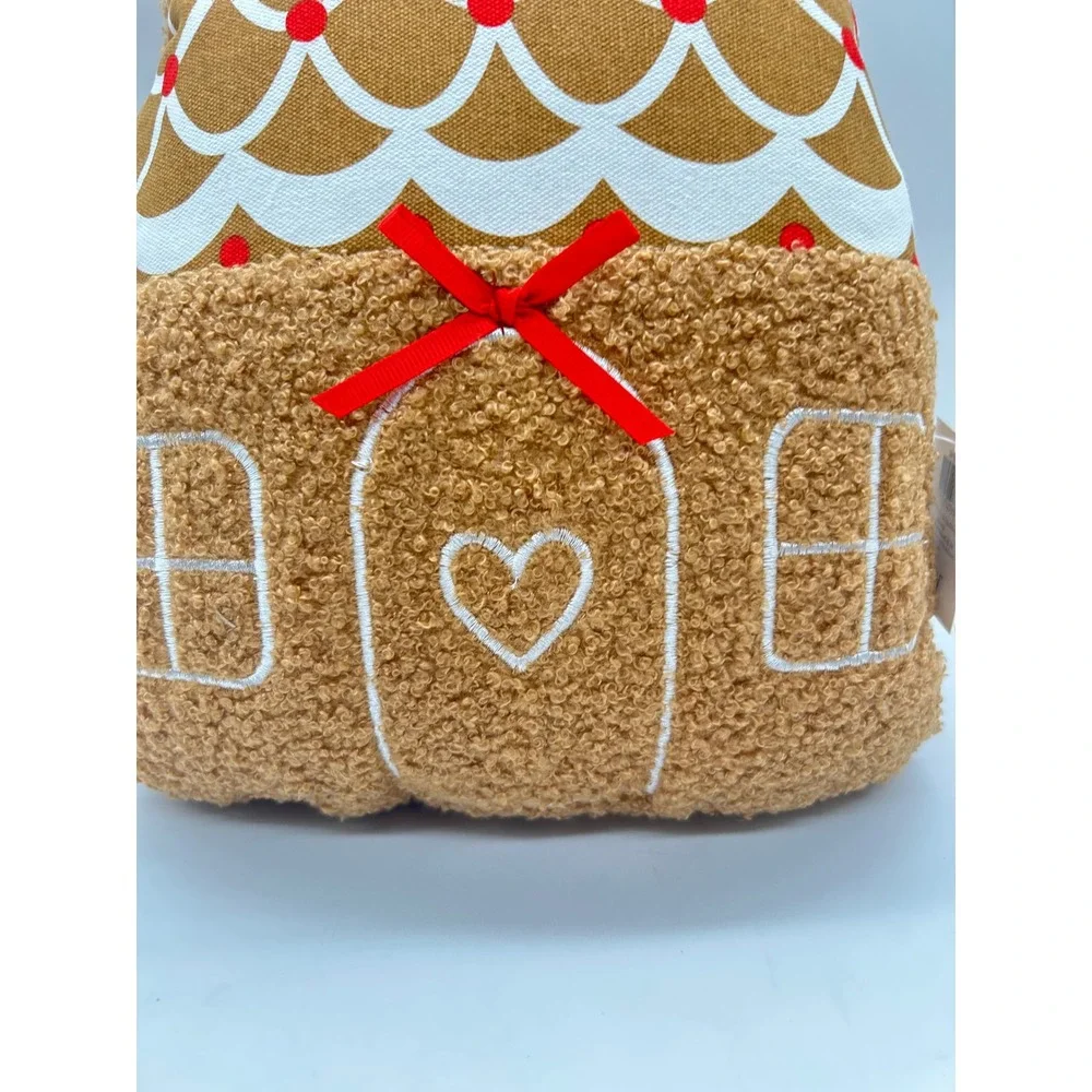 New Women Owned Gingerbread House Pillow Plush Holiday Christmas Decor 11.5